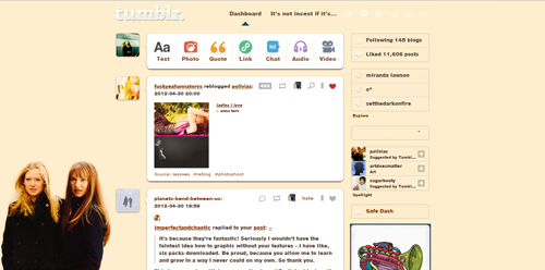 Tumblr Dashboard - O²