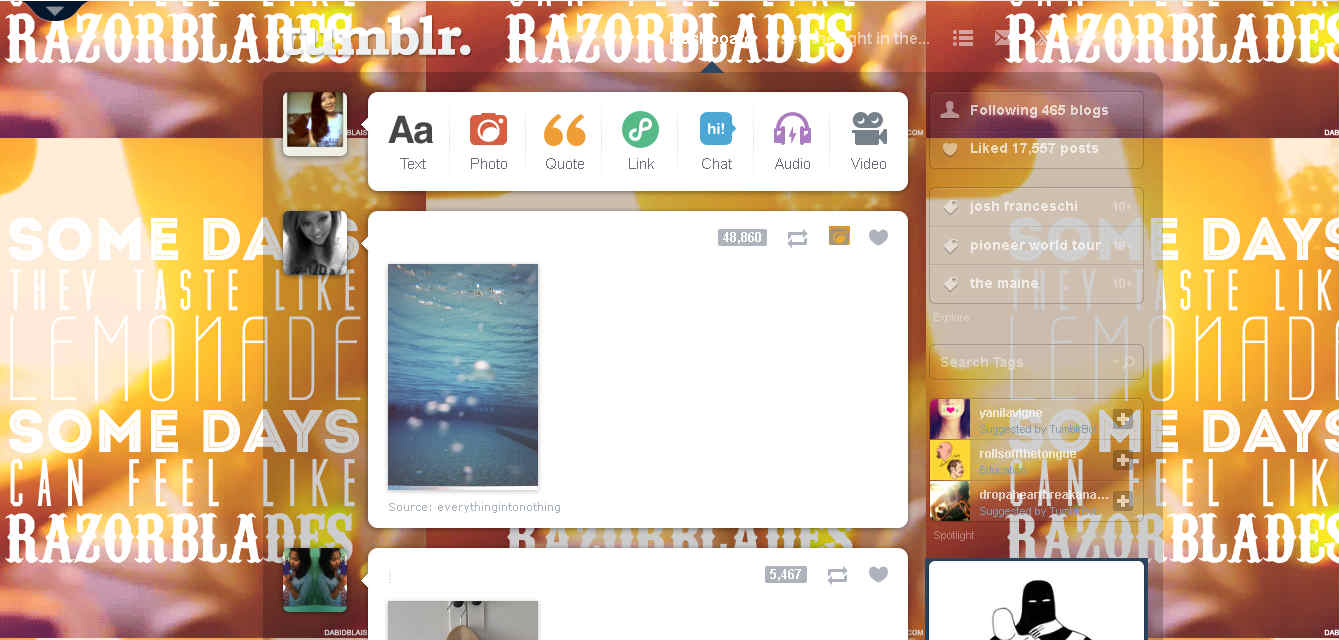 some days Ⓜ (animated tumblr dashboard)