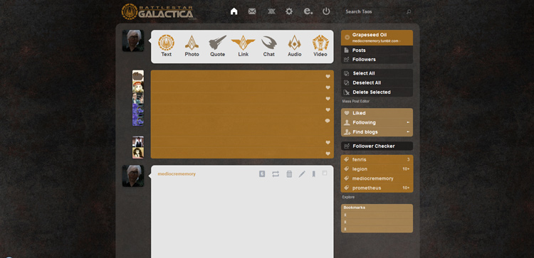 Battlestar Galactica Tumblr Theme