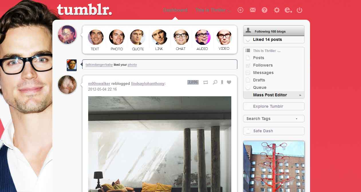 Matt Bomer Dashboard Theme