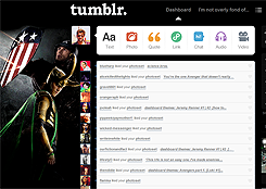Tumblr dashboard: Loki & Captain America