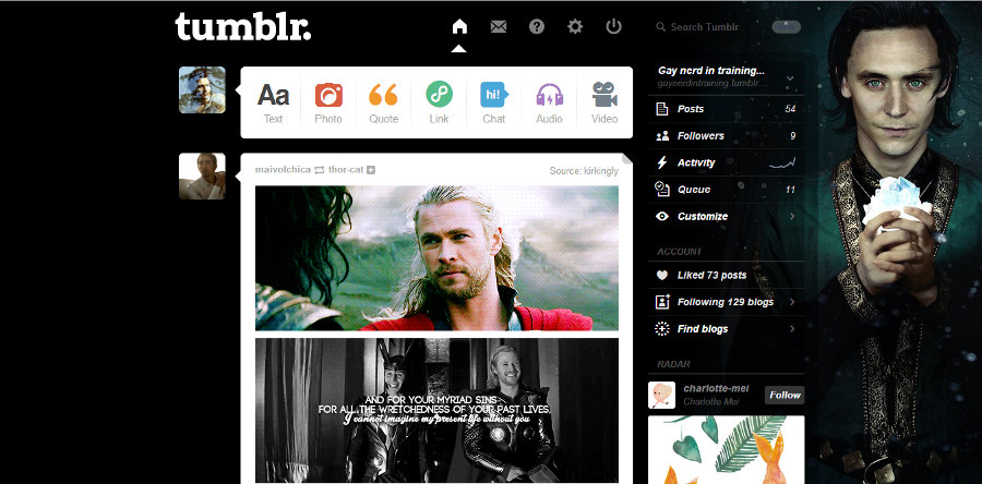 Tom Hiddleston (Loki) - Tumblr Dashboard 01