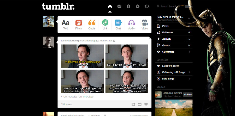 Tom Hiddleston (Loki) - Tumblr Dashboard 02
