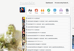 Tumblr dashboard: Hulk & Iron Man
