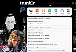 Tumblr dashboard: Loki & Thor