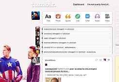 Tumblr dashboard: Steve Rogers & Tony Stark