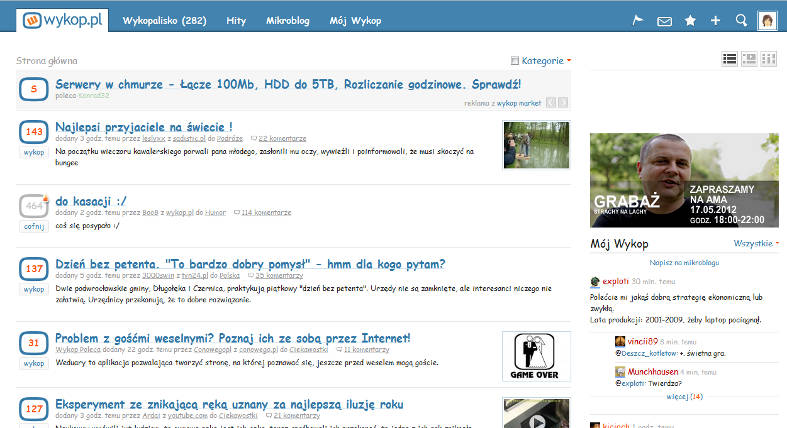 wykop.pl w Comic Sans
