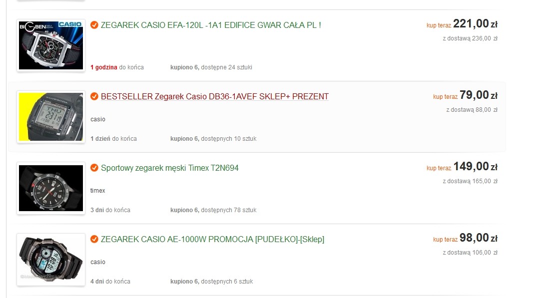 Allegro kolor przeczytanych aukcji oraz nieprze...