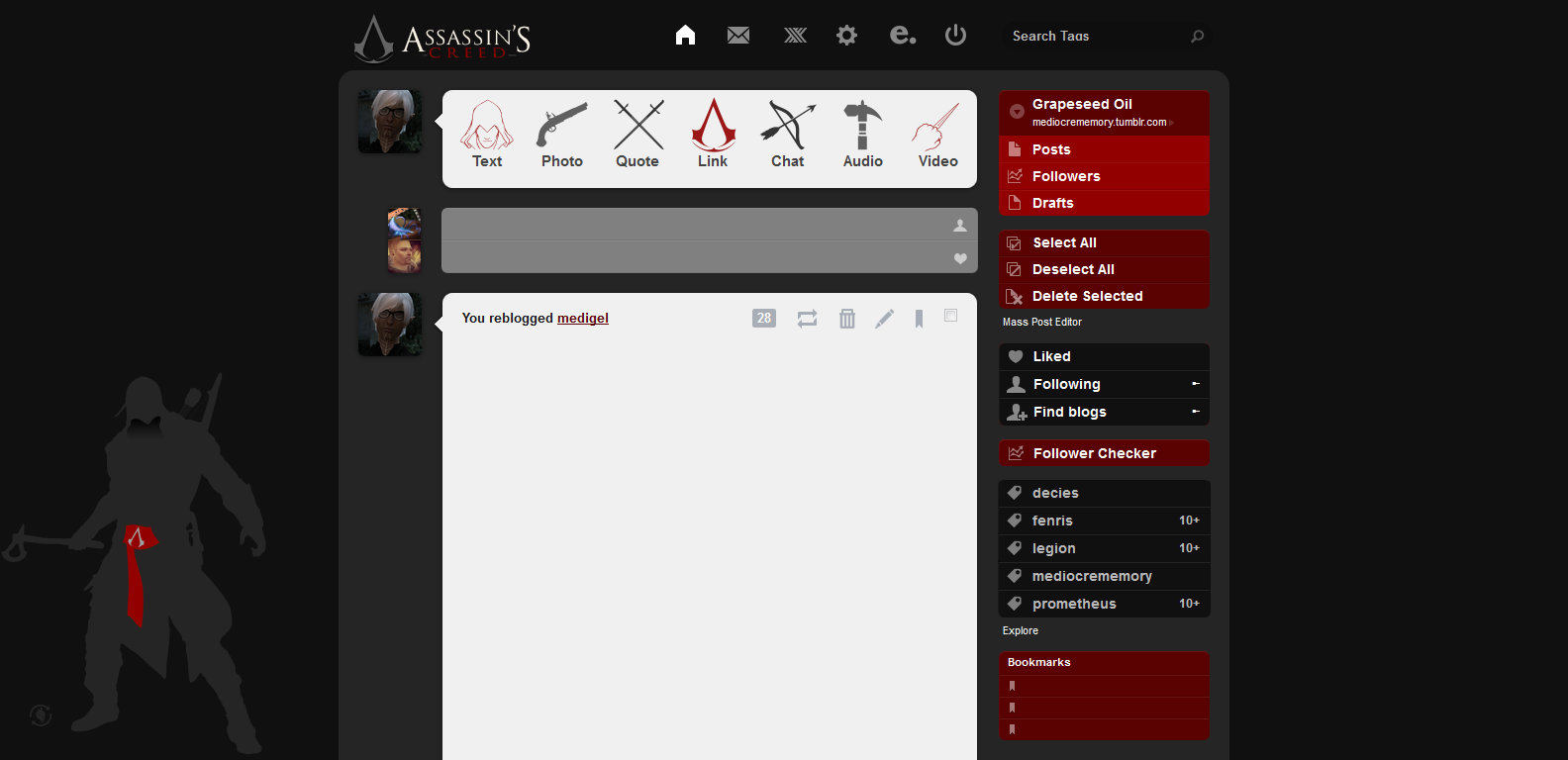 Assassin's Creed 3 Tumblr Theme