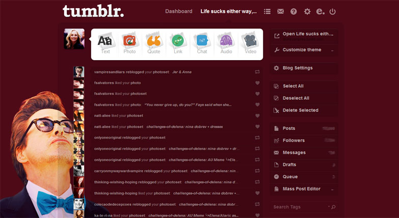 Tumblr Dashboard- Robert Downey Jr.