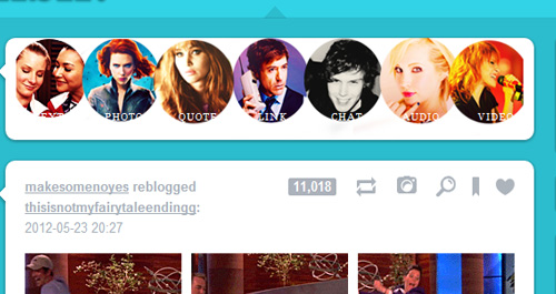 Tumblr Dashboard random Icons