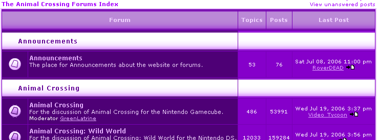 animal crossing ahead deep purple