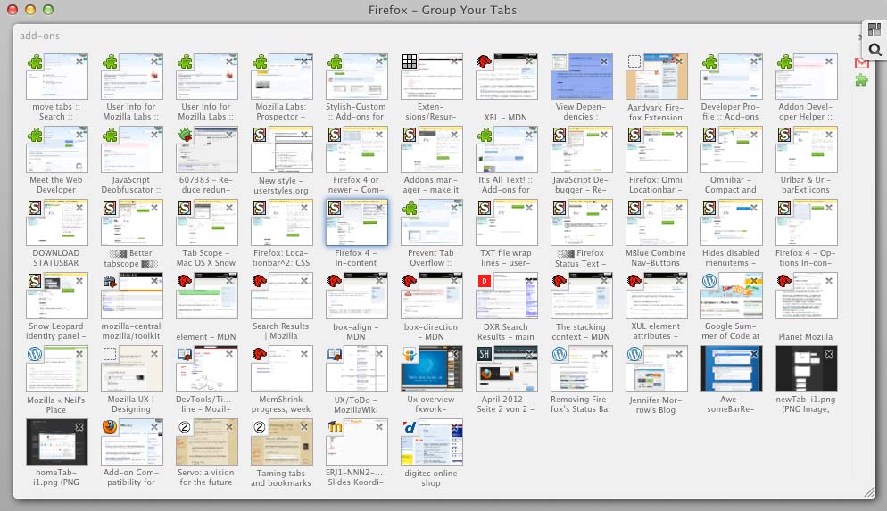 Firefox OSX panorma/tabcandy - better space usage