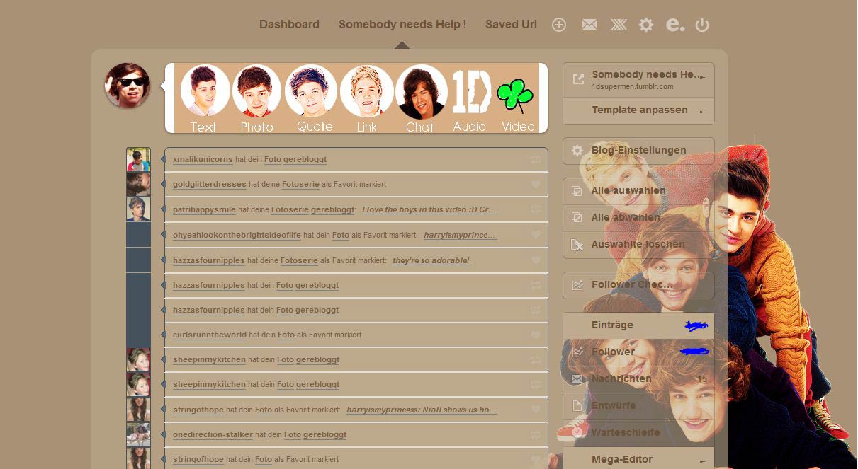 One Direction Dashboard :D
