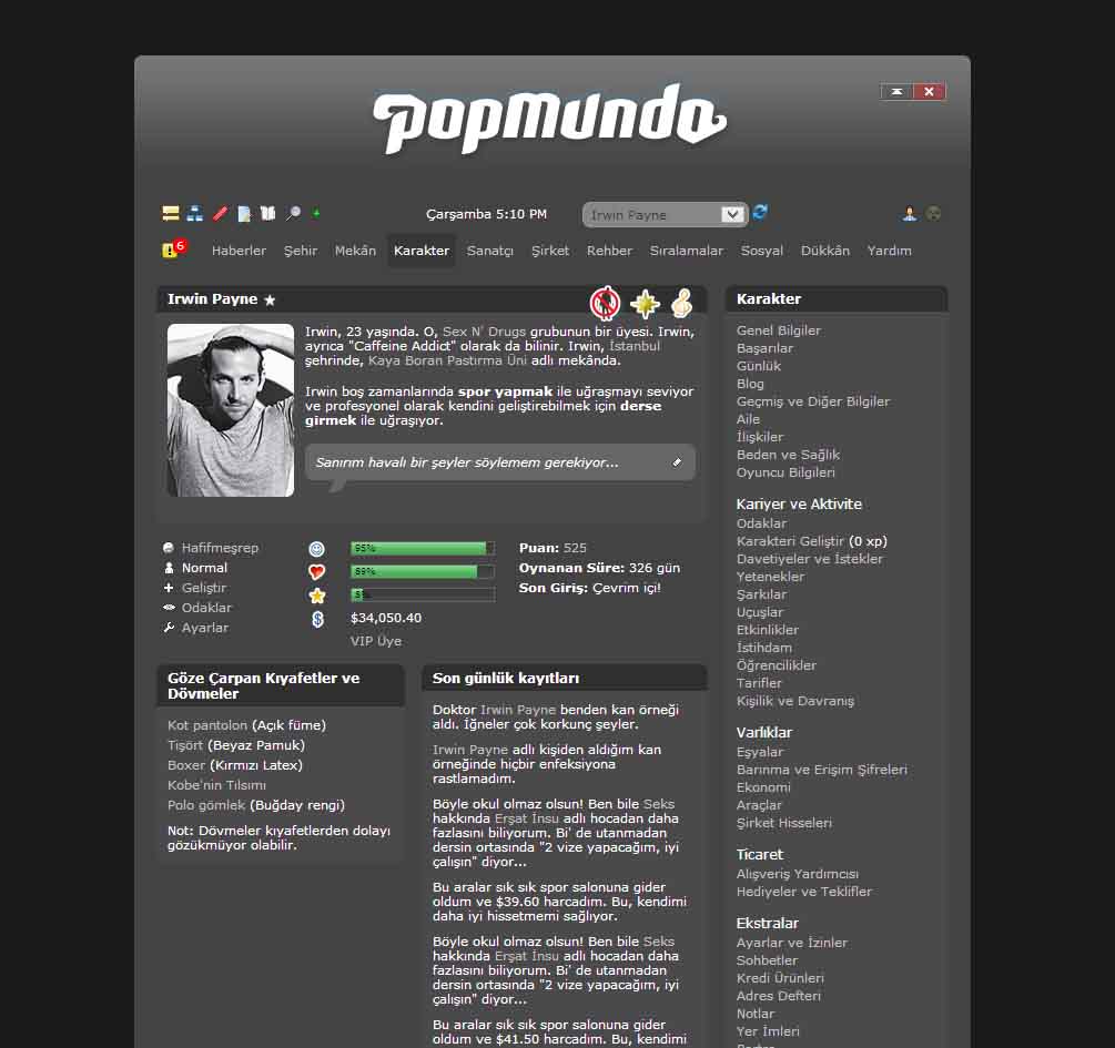 Popmundo V2 Classic (BLACK)