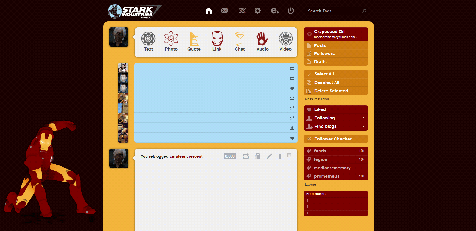 Iron Man Tumblr Theme