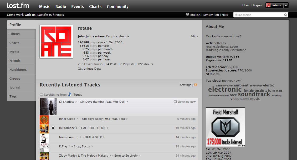 last.fm: dark + fancy (rotane)