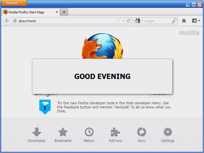 Browser Greeter