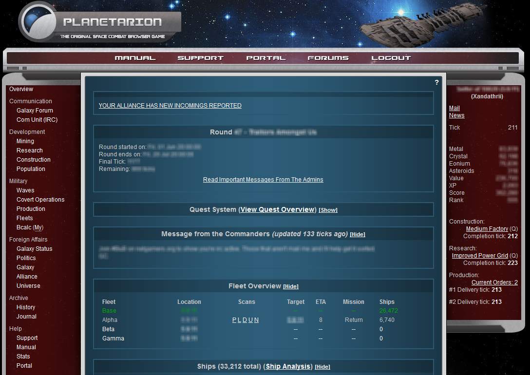 Planetarion: Round 32 Skin Modifications