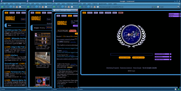 Black Google in LCARS terminal (adlc)