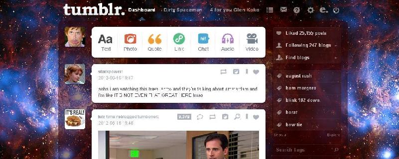 Tumblr Dashboard - Outerspace, galaxy, universe, n