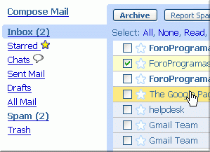 Gmail: Inbox with new style