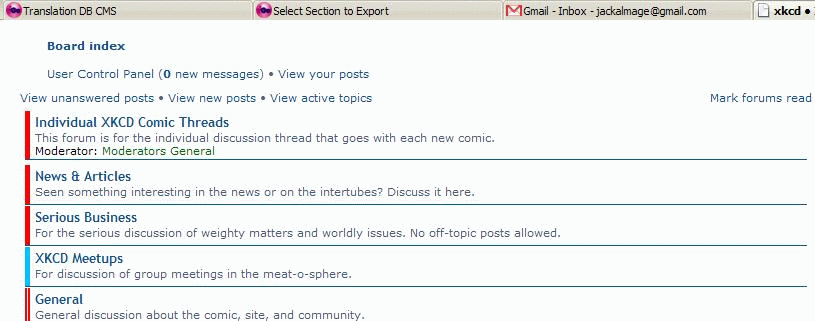 XKCD forums - Minimalist Prosilver theme