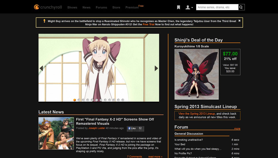 Crunchyroll - Dark Theme