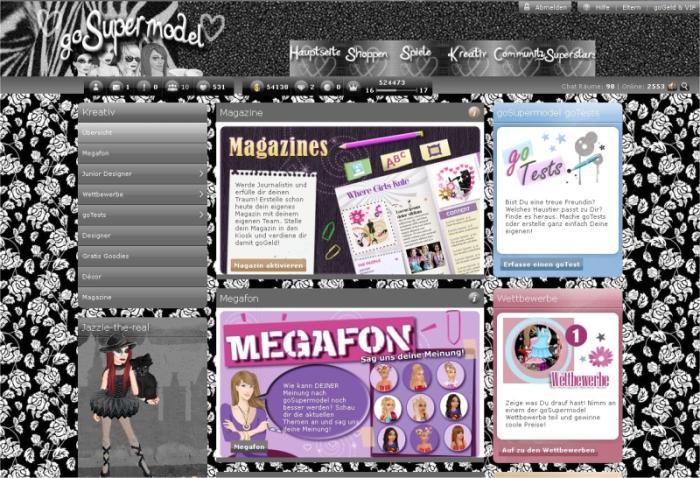 goSupermodel Black &'nd White mit neuer Navigation