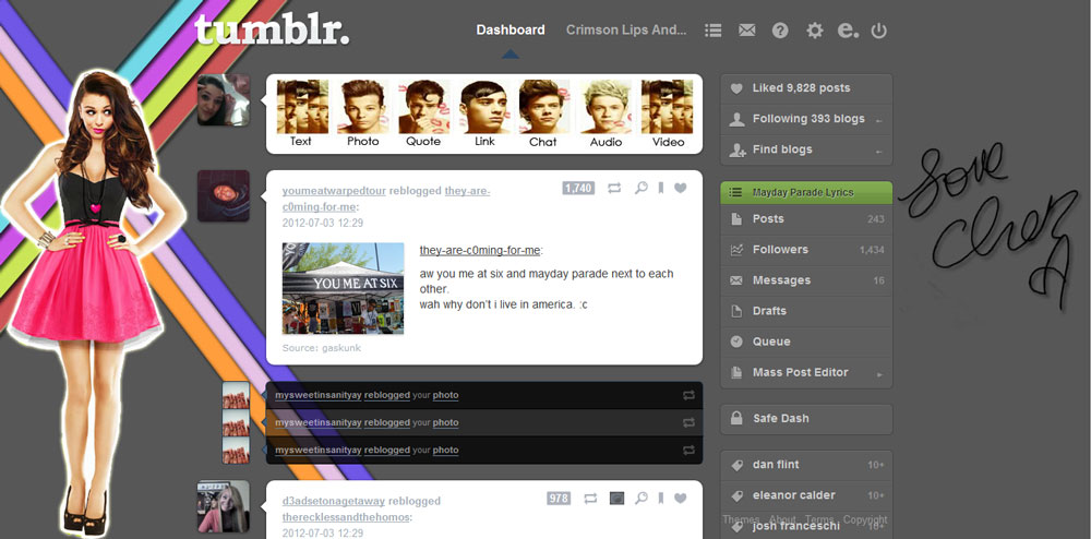 Cher Lloyd (tumblr dashboard theme)