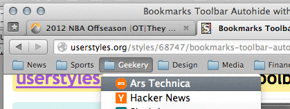 Bookmarks Toolbar Autohide with Hover - (Mac OS X)