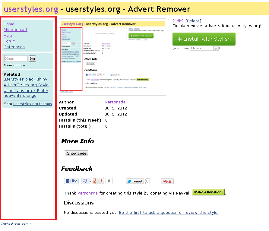 userstyles.org - Advert Remover