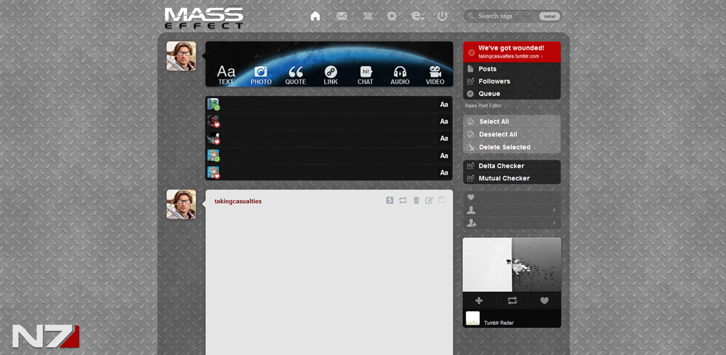 Mass Effect Tumblr Theme