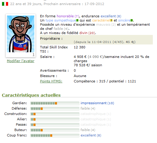 Hattrick Skill Color