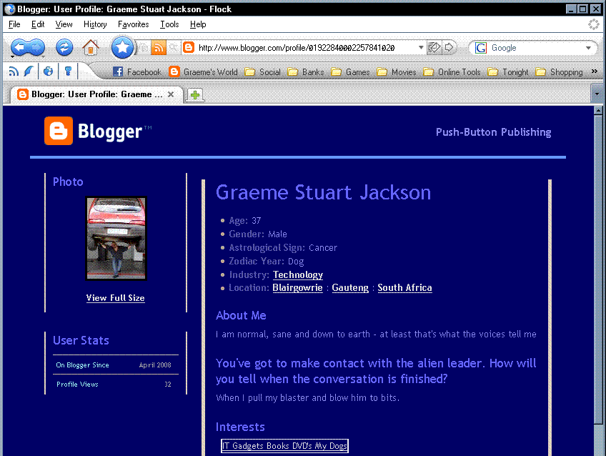 Blogger Blue
