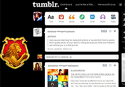 Tumblr dashboard: Gryffindor