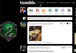 Tumblr dashboard: Slytherin