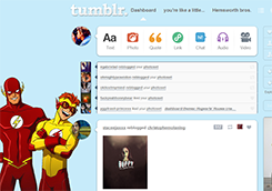 Tumblr dashboard: Flash & Kid Flash.