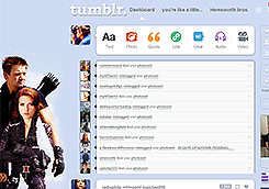 Tumblr dashboard: Hawkeye & Black Widow