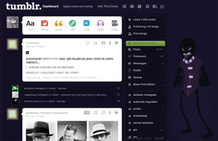 Tumblr Dashboard - Jack Noir (Homestuck)