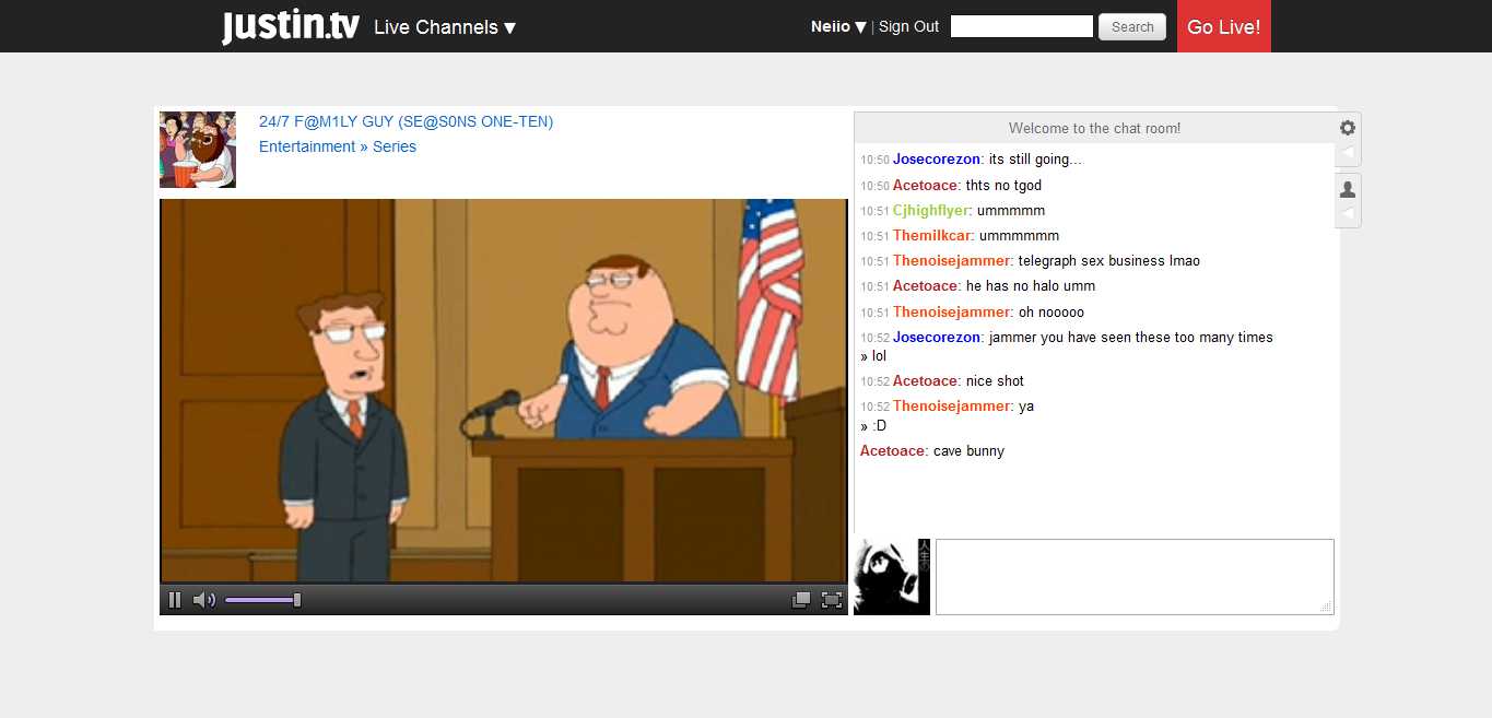 Justin.tv minimalist (2012)
