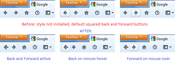 Firefox 14+ Round back button as FF13 on hover