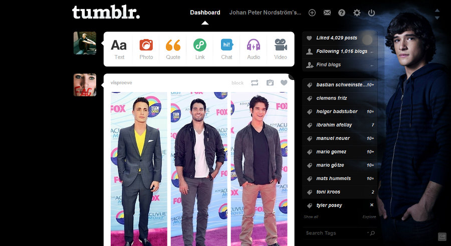 Tumblr - Tyler Posey (Black 02 - Teen Wolf)