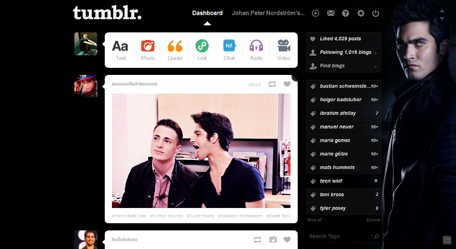Tumblr - Tyler Hoechlin (Black 01 - Teen Wolf)