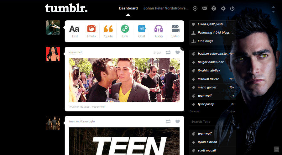 Tumblr - Tyler Hoechlin (Black 02 - Teen Wolf)