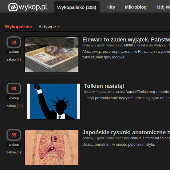 Wykop.pl - Poprawiony ciemny styl