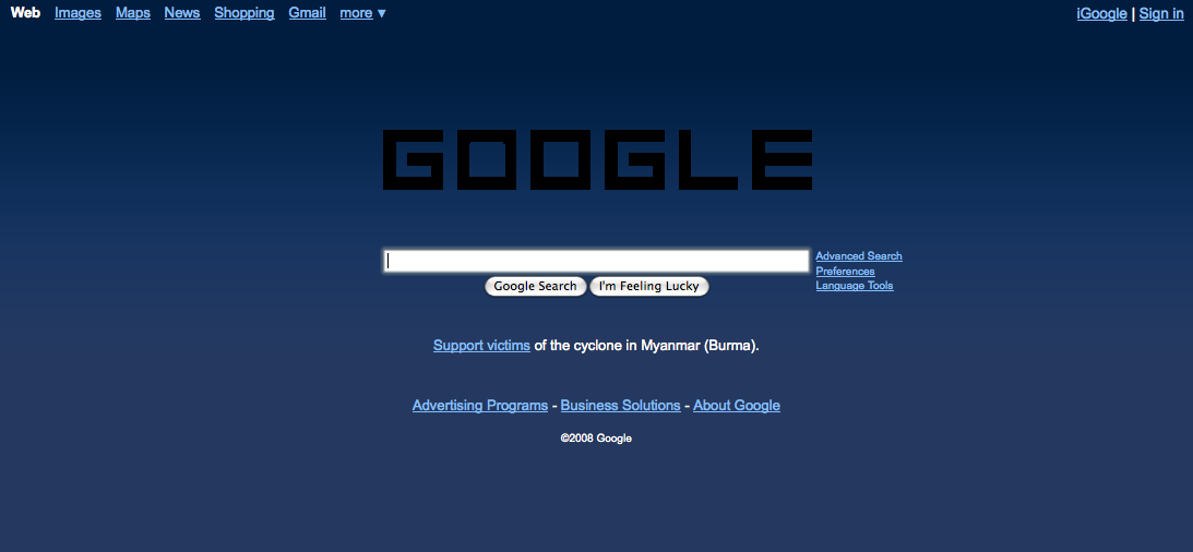 Google Web Search - dark blue redesign [EDIT]