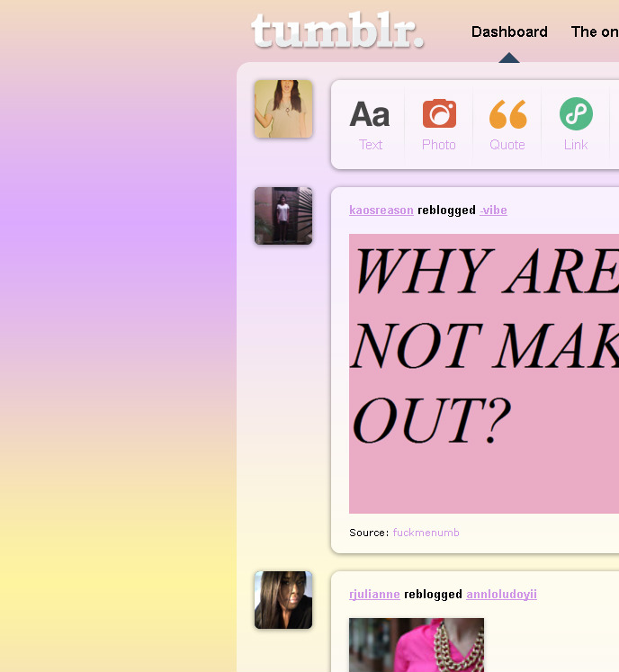 pastel gradient  (tumblr dashboard)