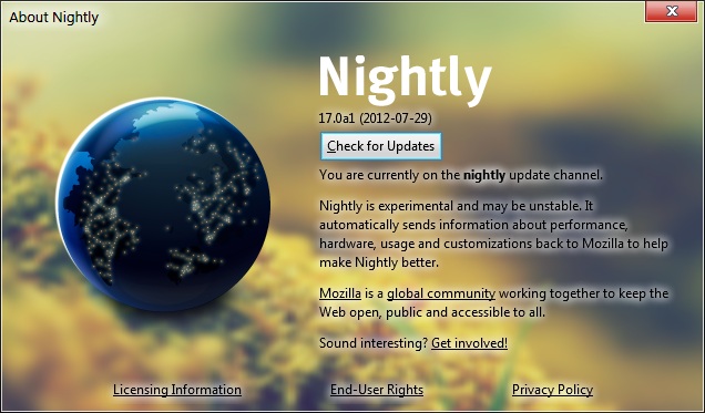 Aero Glass: About Firefox