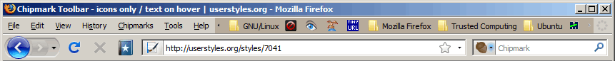 Chipmark Toolbar - icons only / text on hover
